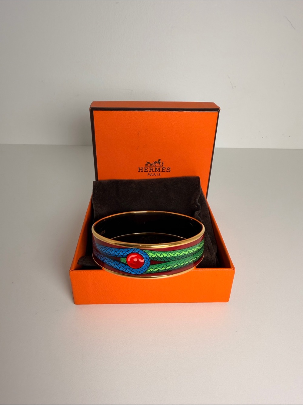Hermès multicolor Enamel Bangle Bracelet
